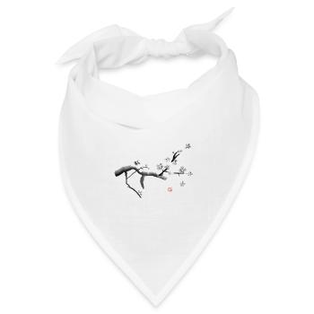 Sakura, Kirschblüten - Bandana Dreieckstuch - Weiß - Vorne