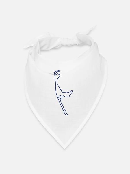 sylt umriss blau - Bandana Dreieckstuch - Weiß