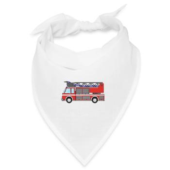 Feuerwehrauto Feuerwehrfahrzeug - Bandana Dreieckstuch - Weiß - Vorne