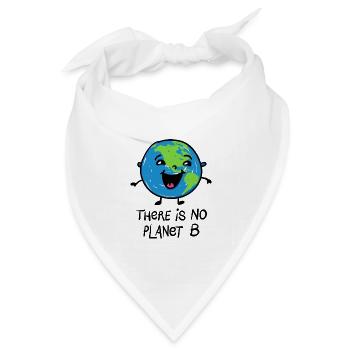 There is no planet B - Cartoon – Erde - Save the p - Bandana Dreieckstuch - Weiß - Vorne