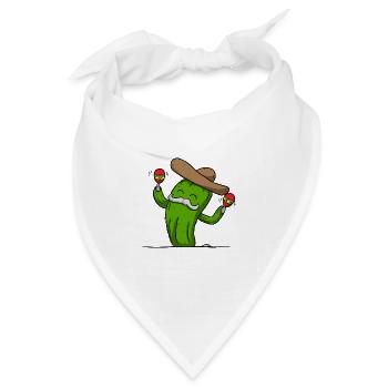 Kaktus Maracas Sombrero - Bandana Dreieckstuch - Weiß - Vorne