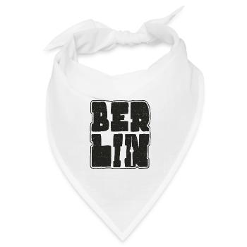 Berlin Design Hauptstadt Souvenir Berliner - Bandana Dreieckstuch - Weiß - Vorne