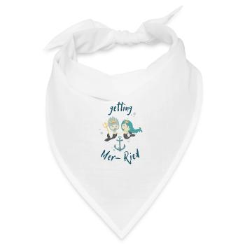 Getting Mer-Ried - Meerjungfrau Hochzeit JGA - Bandana Dreieckstuch - Weiß - Vorne