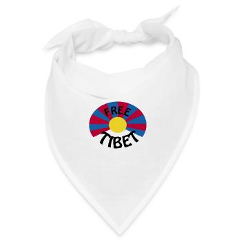 free tibet - Bandana Dreieckstuch - Weiß - Vorne