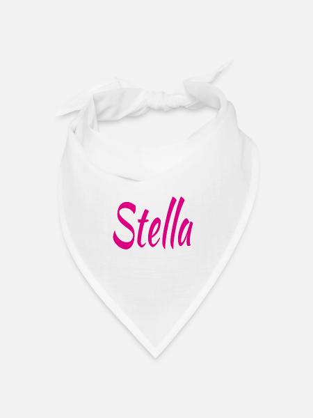 Stella Magenta Script - Bandana Dreieckstuch - Weiß