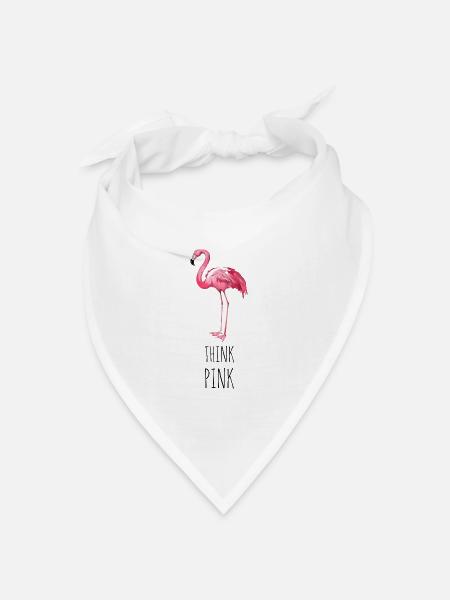 FLAMINGO. THINK PINK - Bandana Dreieckstuch - Weiß