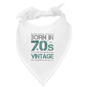 70s die Siebziger Jahre 70's 70er - Bandana Dreieckstuch - Weiß - Vorne