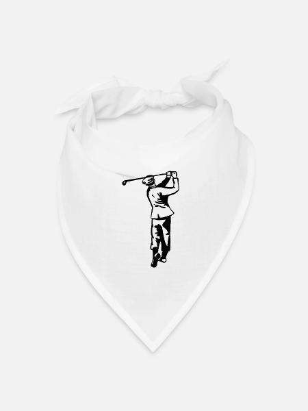 Golf - Golfen - Golfer - Bandana Dreieckstuch - Weiß