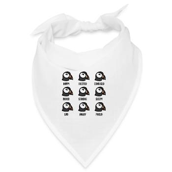 Papageitaucher Emotionen Papageientaucher Puffin - Bandana Dreieckstuch - Weiß - Vorne