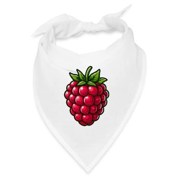 Himbeere, Obst - Bandana Dreieckstuch - Weiß - Vorne