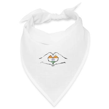 Indien Flagge Herzform used - Bandana Dreieckstuch - Weiß - Vorne