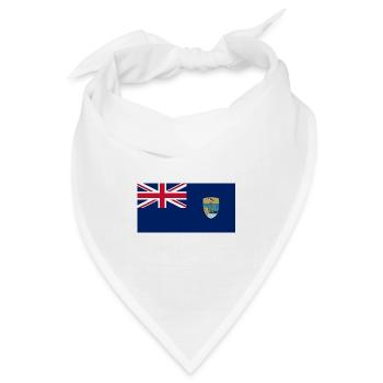 Saint-Helena-Inseln – Inselflagge und Wappen - Bandana Dreieckstuch - Weiß - Vorne