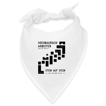 Hochbaufacharbeiter Maurer - Bandana Dreieckstuch - Weiß - Vorne