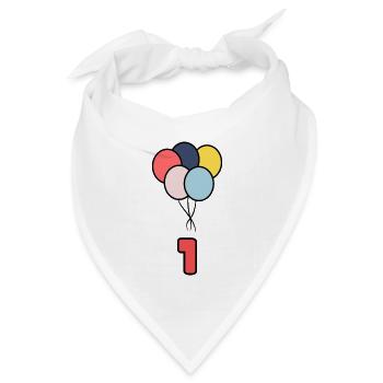 1. 1 JAHR. 1. JAHRESTAG. 1 JAHR GEBURTSTAG - Bandana Dreieckstuch - Weiß - Vorne