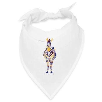 Zebra bunt 3-farbig - Bandana Dreieckstuch - Weiß - Vorne