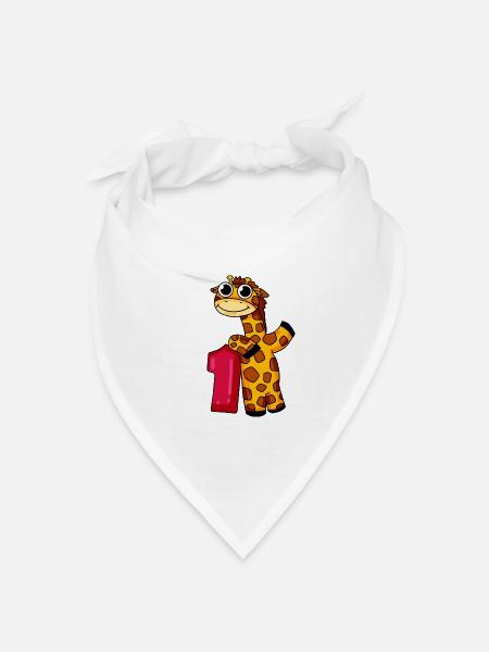 1. Geburtstag Giraffe 1.Klasse Geschenk - Bandana Dreieckstuch - Weiß