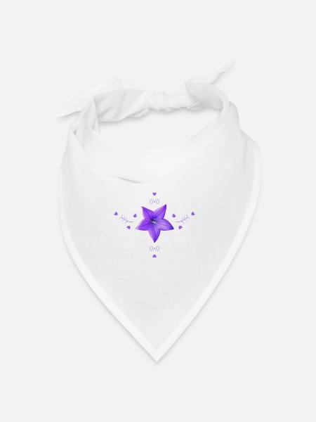 Glockenblume lila Blume - Bandana Dreieckstuch - Weiß