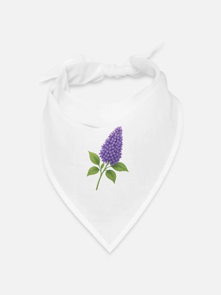 Fliederblüte – zarte Frühlingspracht - Bandana Dreieckstuch - Weiß