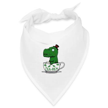 Tea-Rex Dino Tyrannosaurus - Bandana Dreieckstuch - Weiß - Vorne
