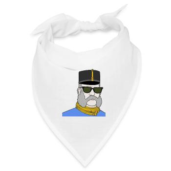 Kaiser Franz Joseph mit Sonnenbrille – K&K - Bandana Dreieckstuch - Weiß - Vorne