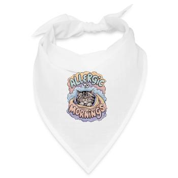 Allergisch gegen den Morgen - Bandana Dreieckstuch - Weiß - Vorne