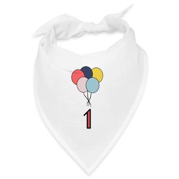 1. 1 JAHR. 1. JAHRESTAG. 1 JAHR GEBURTSTAG - Bandana Dreieckstuch - Weiß - Vorne