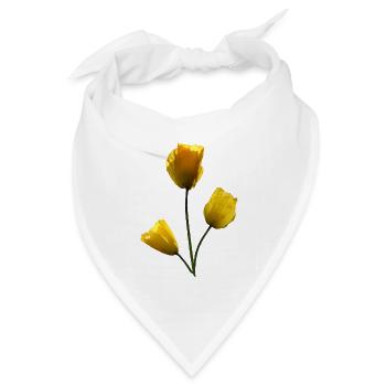 Mohn gelbe Mohnblumen - Bandana Dreieckstuch - Weiß - Vorne