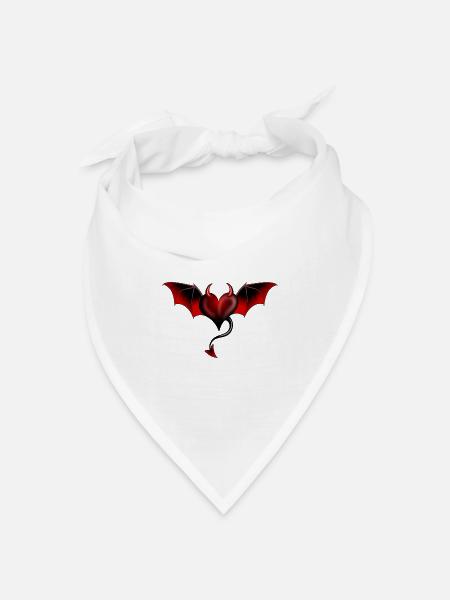Herz Teufel Satan Luzifer Engel - Bandana Dreieckstuch - Weiß
