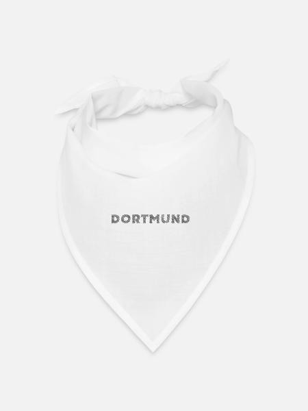 Dortmund Deutsche Stadt NRW Schraffur Schriftzug - Bandana Dreieckstuch - Weiß