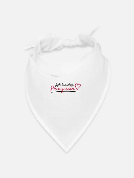 Ich bin eine Prinzessin Spruch - Bandana Dreieckstuch - Weiß