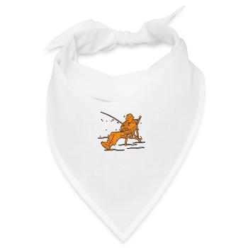 Schlafender Angler Angelstuhl Angeln Angelhut - Bandana Dreieckstuch - Weiß - Vorne