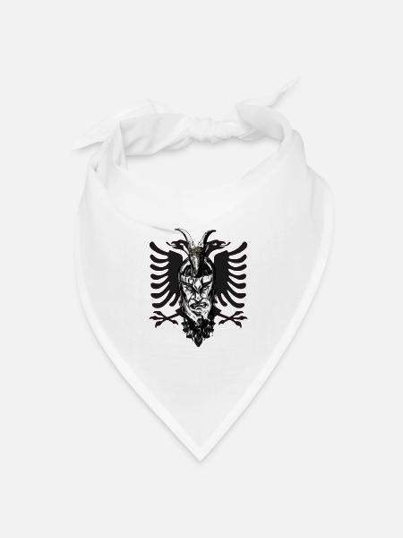 Skenderbeg Albanien Kosovo Geschenkidee - Bandana Dreieckstuch - Weiß