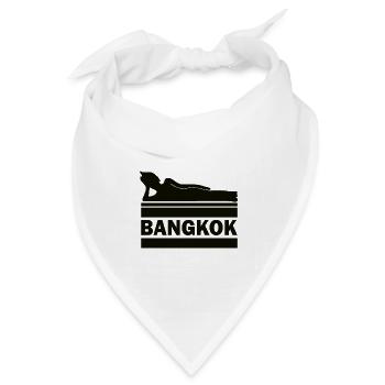 Bangkok Buddha Thailand Tempel Wat Pho Souvenir TH - Bandana Dreieckstuch - Weiß - Vorne