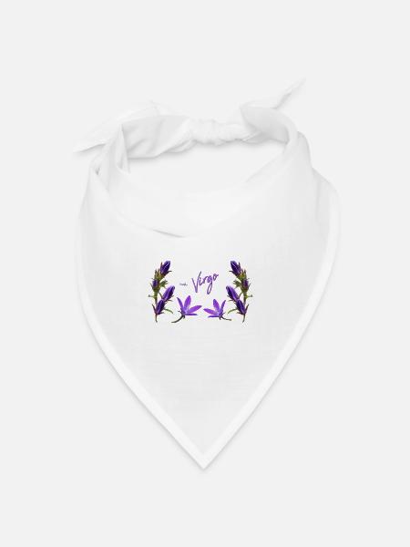 Jungfrau Sternzeichen Jungfrau Glockenblume - Bandana Dreieckstuch - Weiß