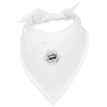 Coole Katze mit Hut und Sonnenbrille - Bandana Dreieckstuch - Weiß - Vorne