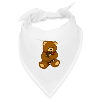 Teddybär Stofftier Bär Spielzeug - Bandana Dreieckstuch - Weiß - Vorne