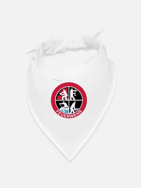 Feuerwehr Logo 3farbig - Bandana Dreieckstuch - Weiß