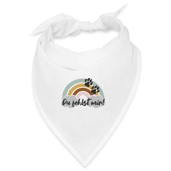 Du fehlst mir! - Bandana Dreieckstuch - Weiß - Vorne
