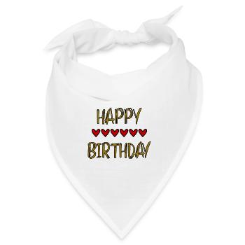 GEBURTSTAG, ALLES GUTE ZUM GEBURTSTAG, ALLES GUTE ZUM GEBURTSTAG - Bandana Dreieckstuch - Weiß - Vorne