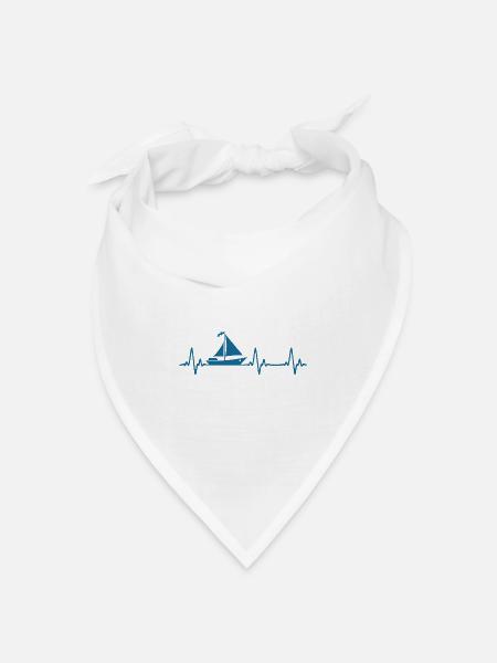 Segelboot - Bandana Dreieckstuch - Weiß