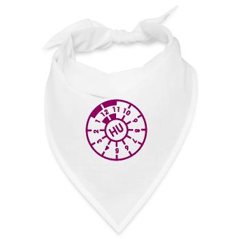 TÜV Siegel Hauptuntersuchung - Farbe frei wählbar - Bandana Dreieckstuch - Weiß - Vorne