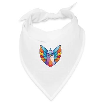 Taube Buntes Aquarell Tier Haustier Illustration - Bandana Dreieckstuch - Weiß - Vorne