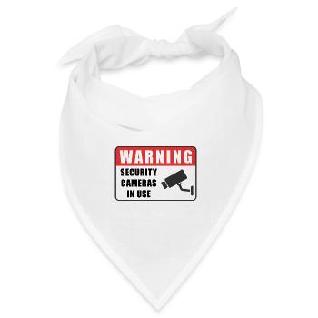 Warnung: CCTV-Kamera-Ausweis, Sicherheitsschild-Symbol - Bandana Dreieckstuch - Weiß - Vorne