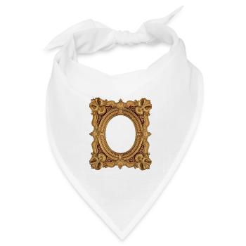 Ovaler goldener Bilderrahmen - Bandana Dreieckstuch - Weiß - Vorne