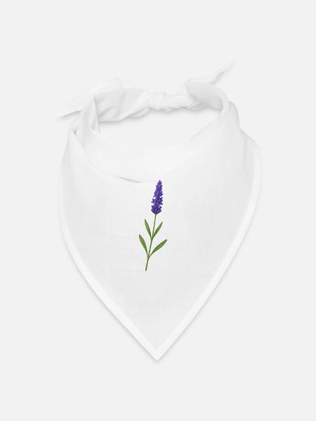 Lavendelblüte – zarte Naturkunst - Bandana Dreieckstuch - Weiß