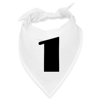 1. 1 JAHR. 1. JAHRESTAG. 1 JAHR GEBURTSTAG - Bandana Dreieckstuch - Weiß - Vorne