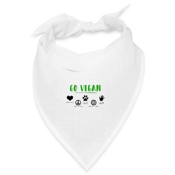 GO VEGAN - Bandana Dreieckstuch - Weiß - Vorne