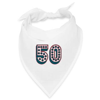 50. 50 JAHRE. 50. JAHRESTAG. 50-JÄHRIGES JUBILÄUM. - Bandana Dreieckstuch - Weiß - Vorne