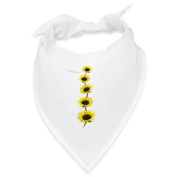 Sonnenblumen Girlande Blumenranke Blumen Ranke - Bandana Dreieckstuch - Weiß - Vorne