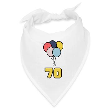 70. 70 JAHRE. 70-JÄHRIGES JUBILÄUM. GEBURTSTAG 70 JAHRE. - Bandana Dreieckstuch - Weiß - Vorne